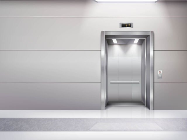 grey passanger elevator